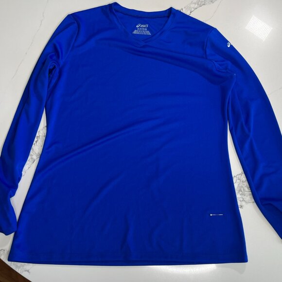ASICS - Women's Ready Set Long Sleeve V neck TShirt - New Blue - Size XL - Picture 10 of 11